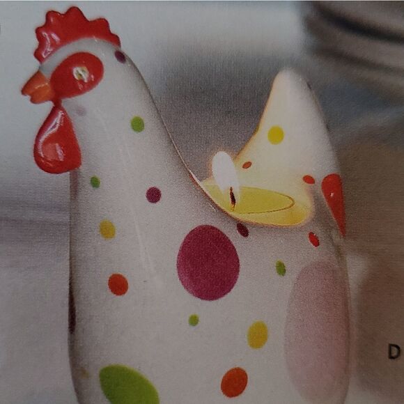 🔸️NIB Partylite Spring Polka Dot Hen Tealight Holder - Picture 10 of 10
